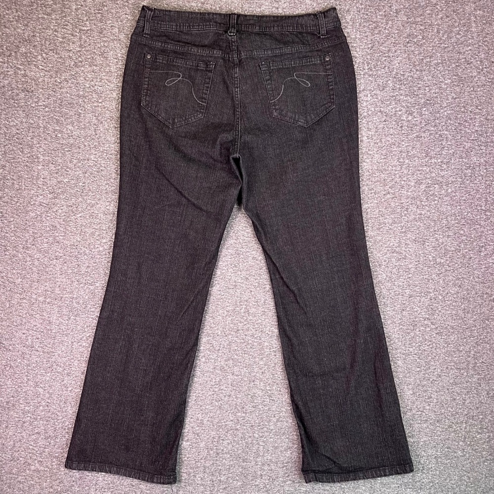 Faded Glory Jeans Women 14P Black Wetsern Grunge Bootcut Stretch Denim Y2K Retro - Picture 2 of 13